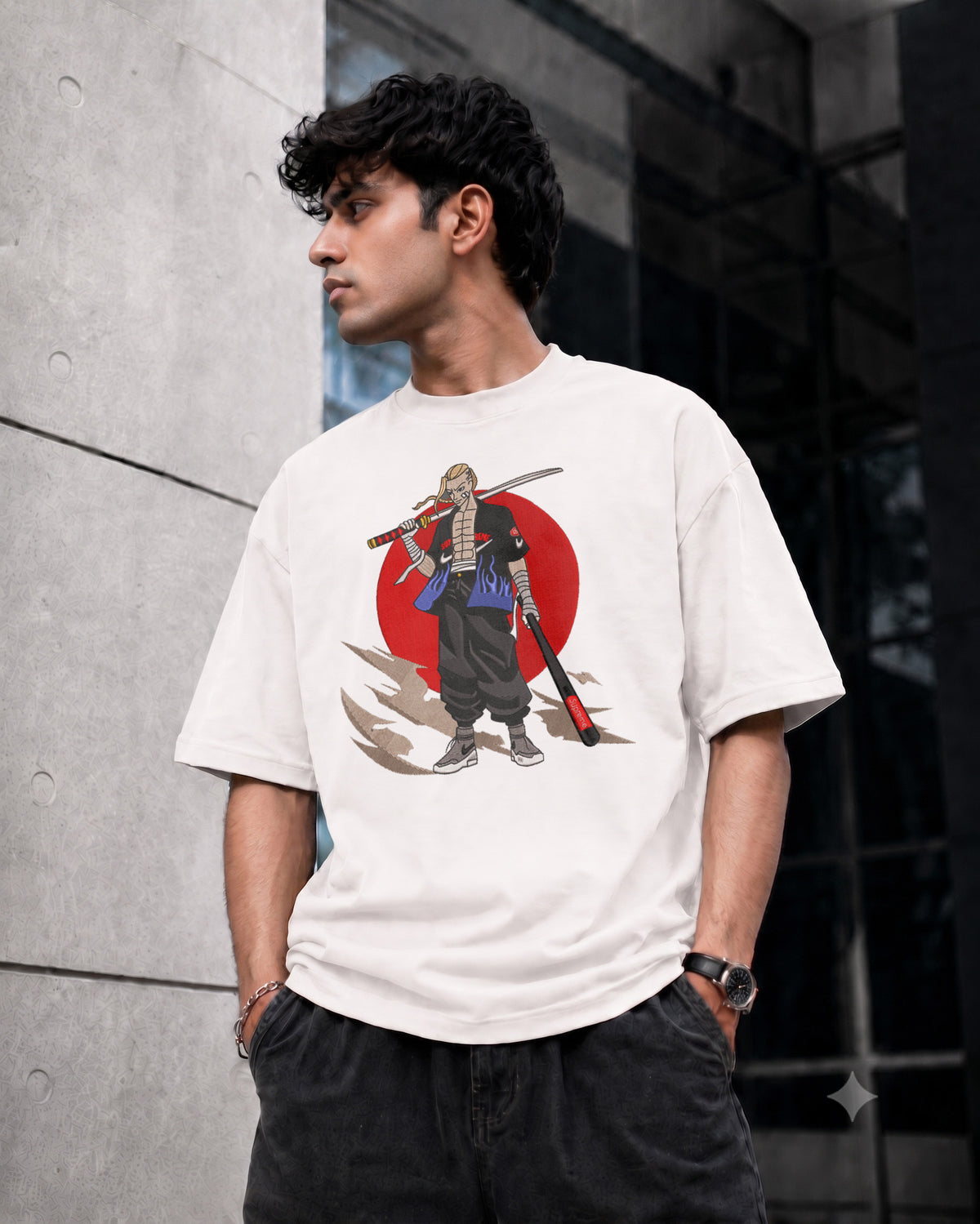 Hk Warrior trending embroidery design dropshoulder T-Shirt | Unisex