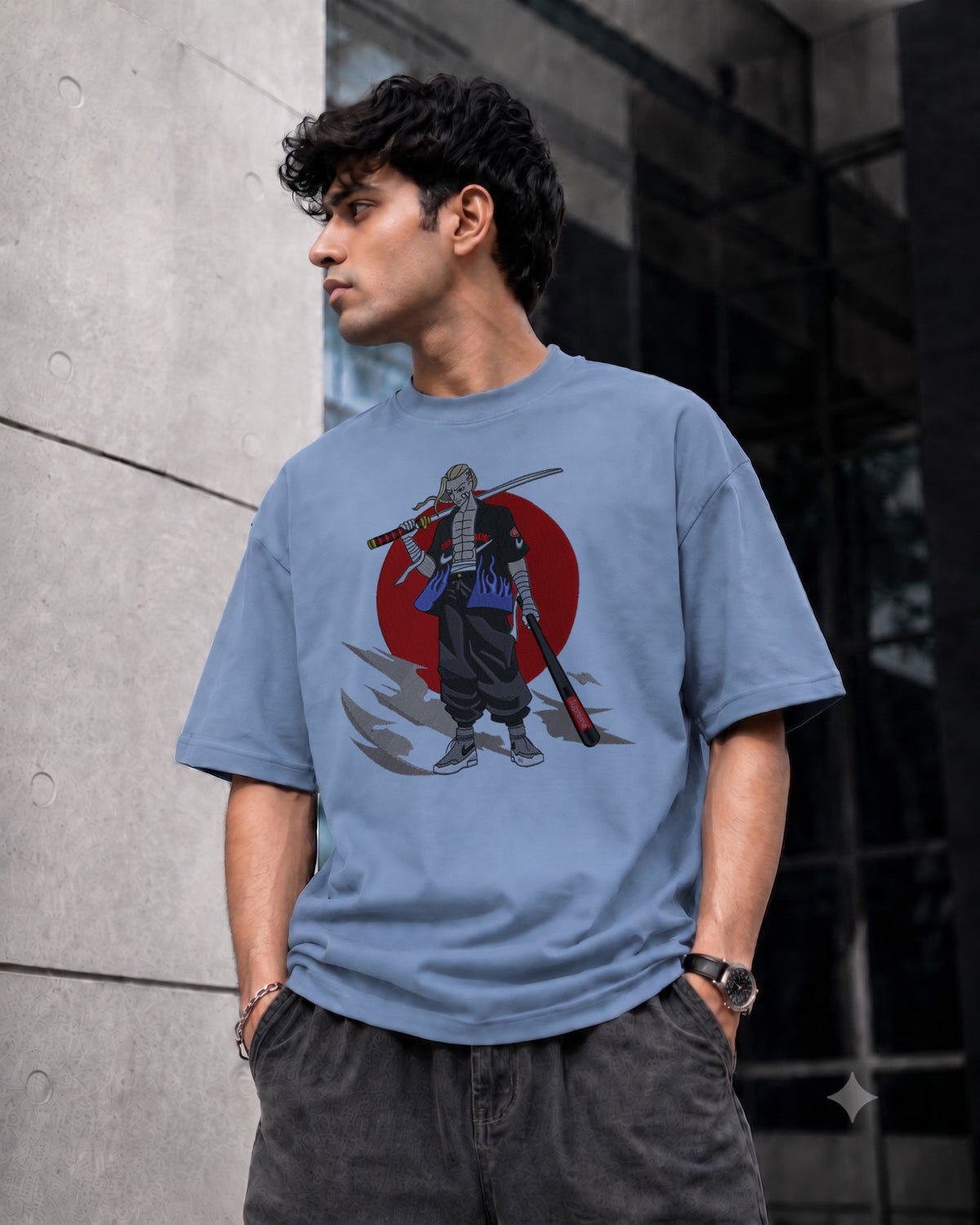 Hk Warrior trending embroidery design dropshoulder T-Shirt | Unisex