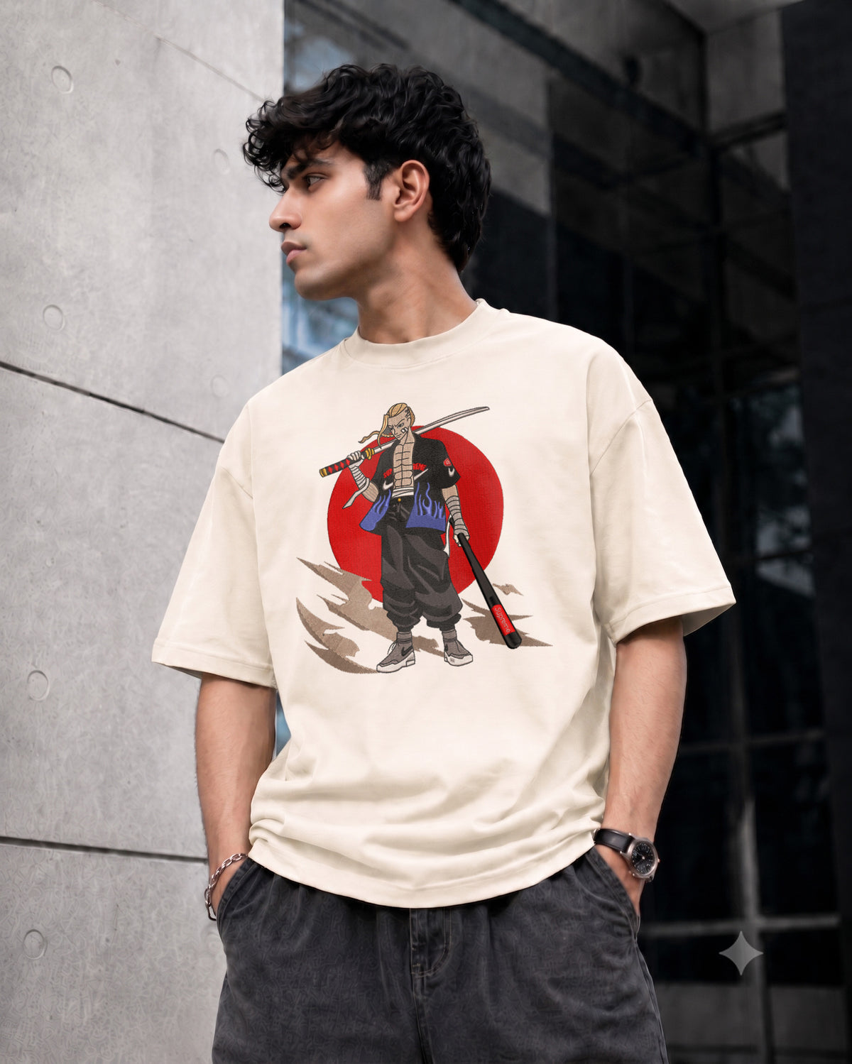 Hk Warrior trending embroidery design dropshoulder T-Shirt | Unisex