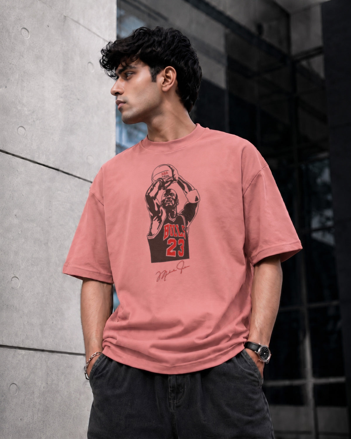 Hk Trending Vollyball Embroidery Oversized T-Shirt | Unisex