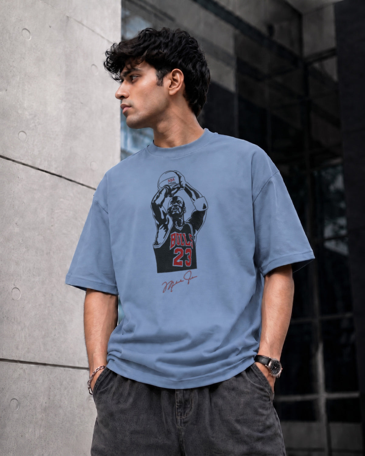 Hk Trending Vollyball Embroidery Oversized T-Shirt | Unisex