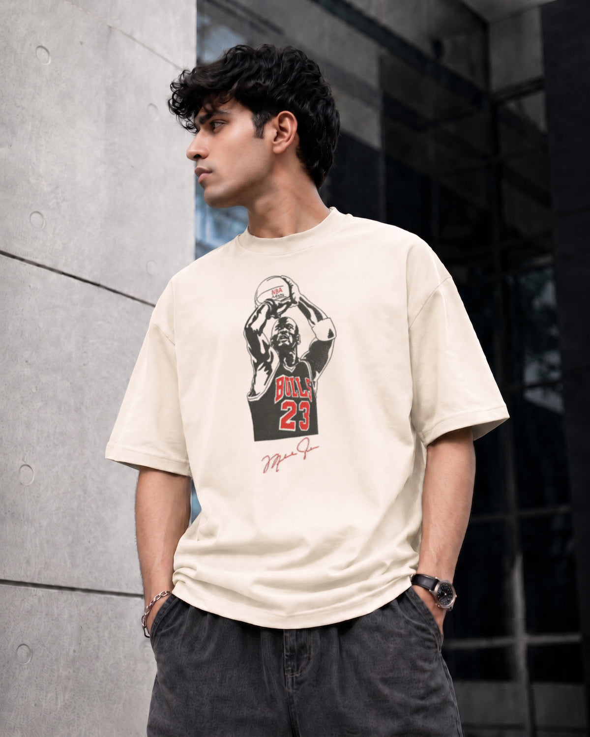 Hk Trending Vollyball Embroidery Oversized T-Shirt | Unisex