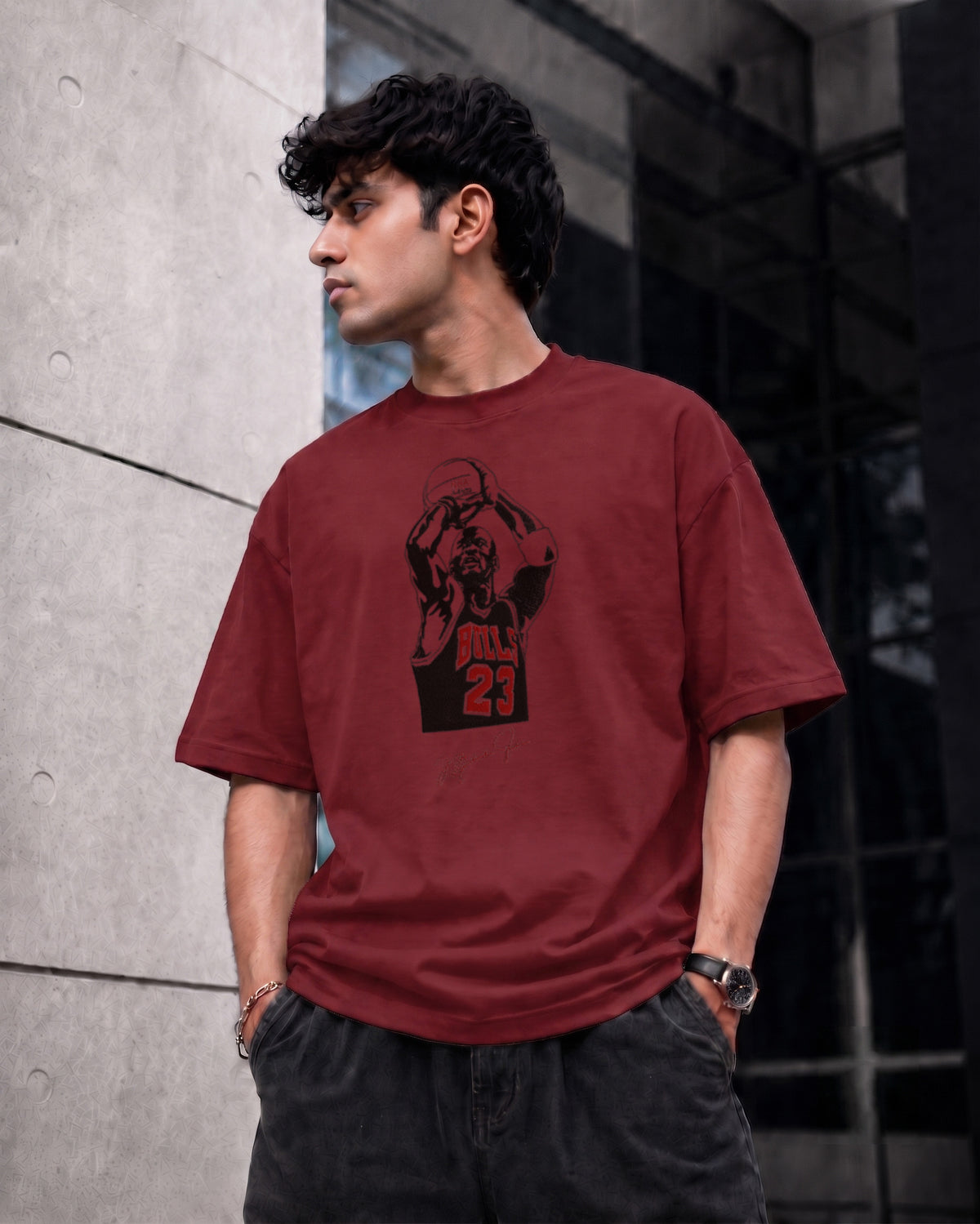 Hk Trending Vollyball Embroidery Oversized T-Shirt | Unisex
