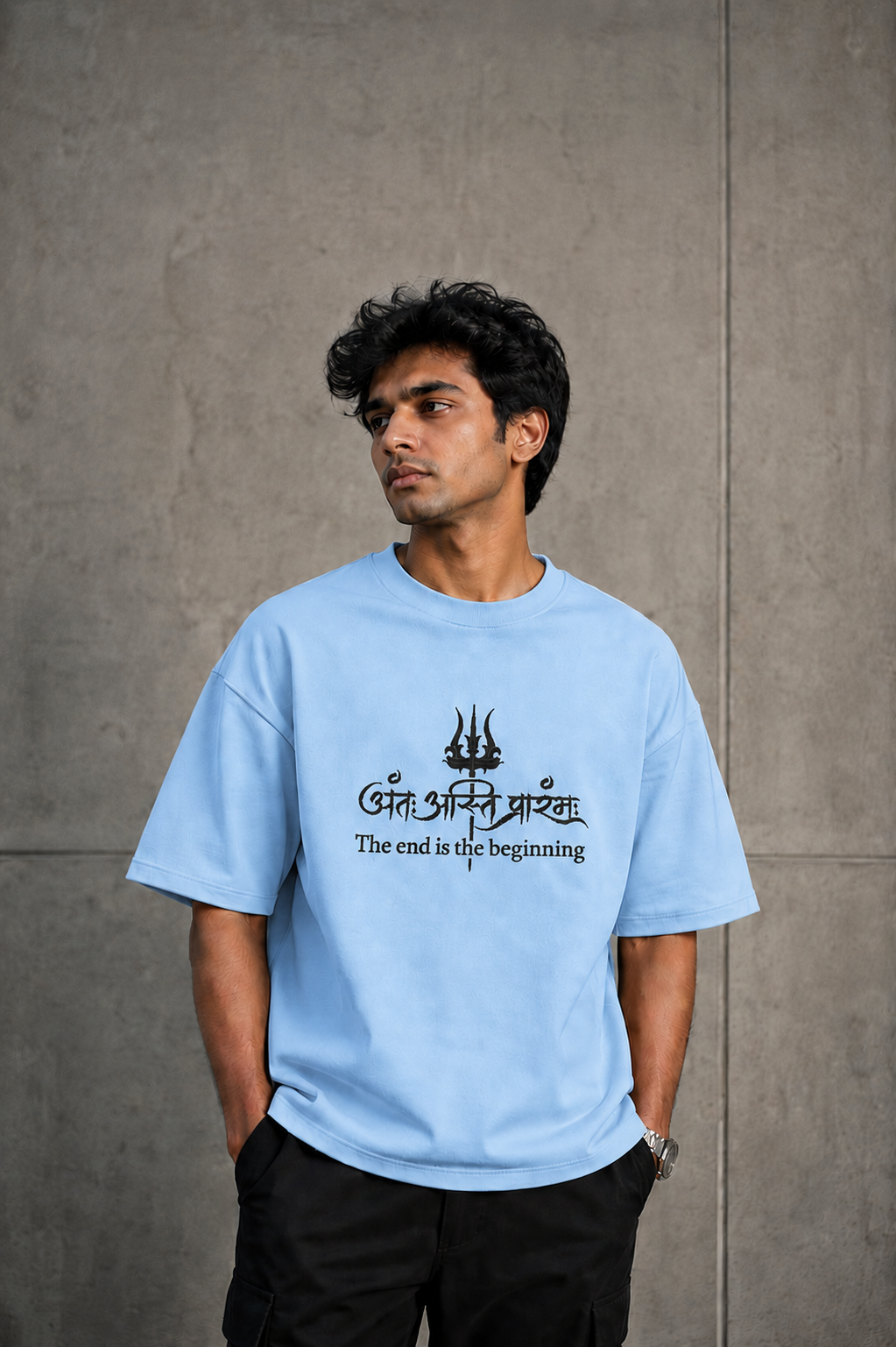 HK New Antah Asthih Prarambh Sansrit Slogen Tshirt