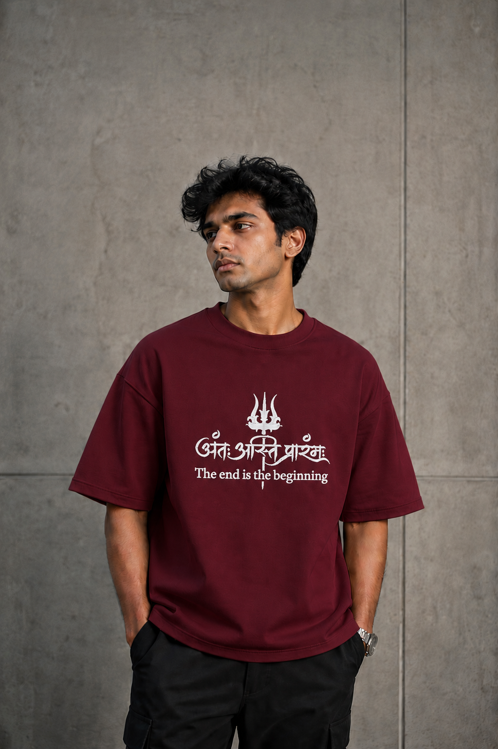 HK New Antah Asthih Prarambh Sansrit Slogen Tshirt