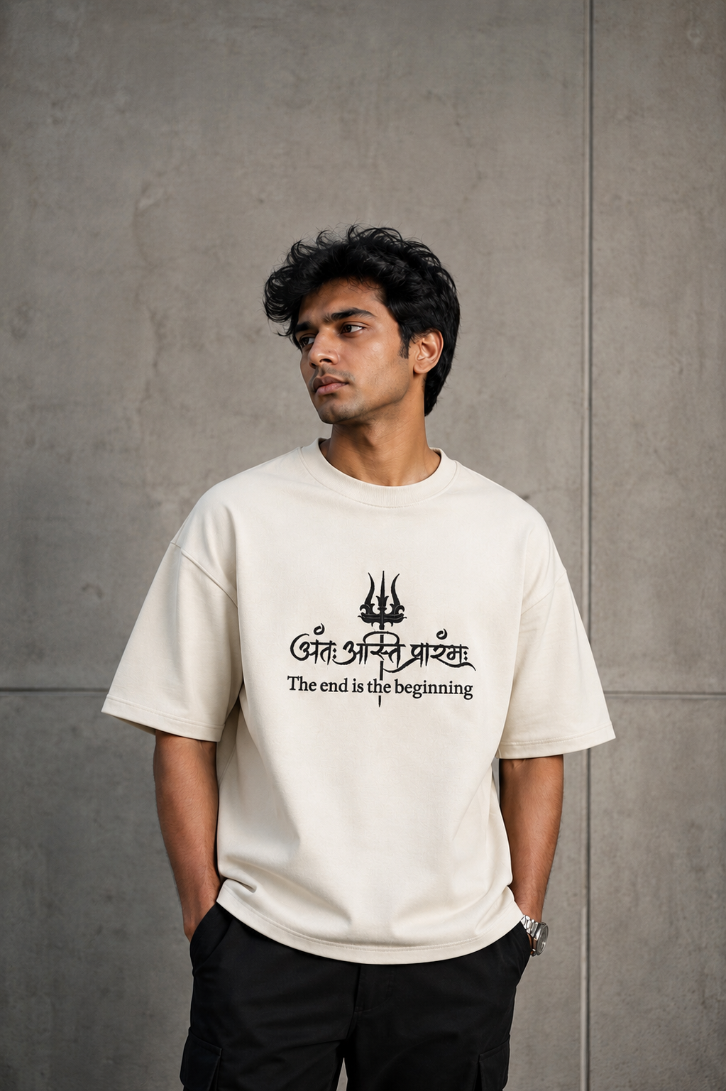 HK New Antah Asthih Prarambh Sansrit Slogen Tshirt