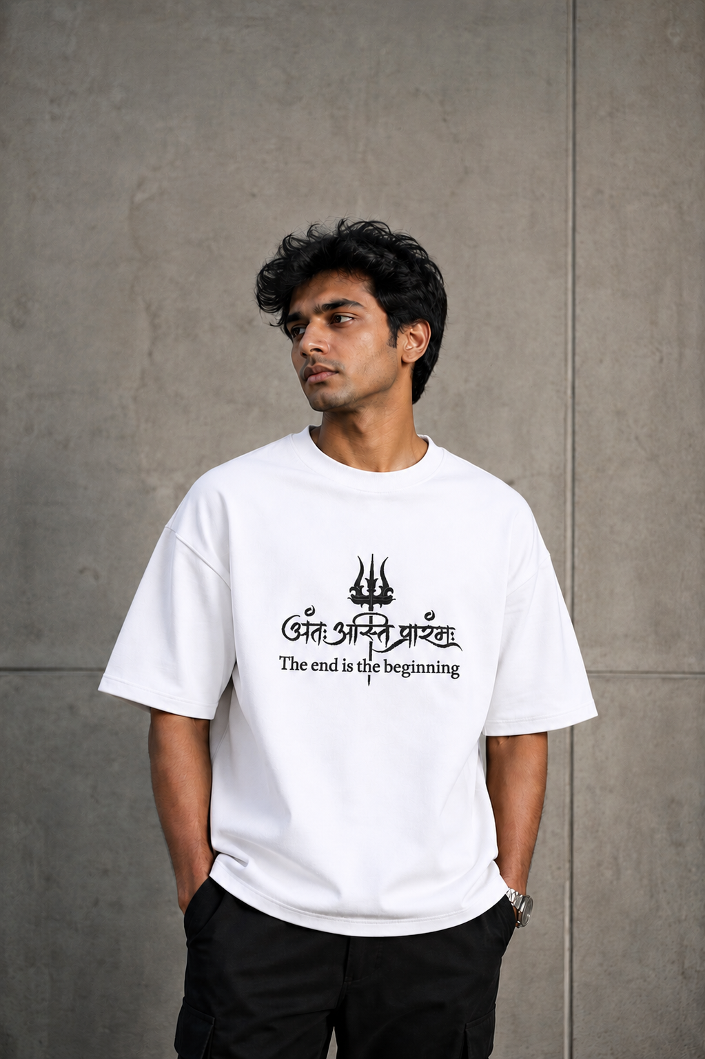 HK New Antah Asthih Prarambh Sansrit Slogen Tshirt