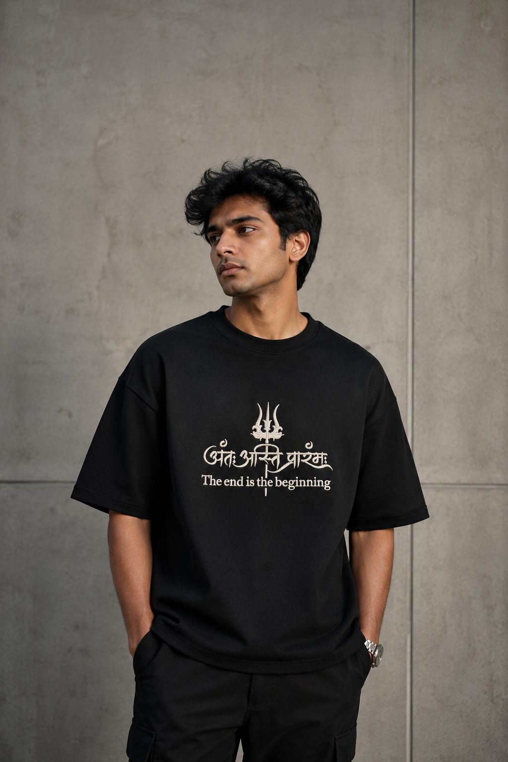 HK New Antah Asthih Prarambh Sansrit Slogen Tshirt
