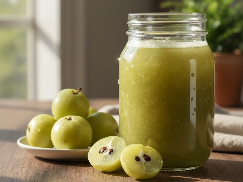 amla juice jar with amla